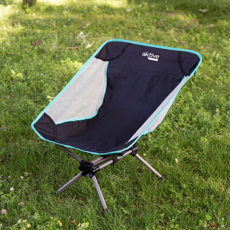 AKTIVE Chaise Pliante De Camping, Glamping, Couleur Verte, Butées Anti-retournement, 47 X 45 X 62 Cm, Charge 110 Kg, Tissu Polyester, Structure Acier, Accoudoirs En Bois, Chaises Pliantes (63067