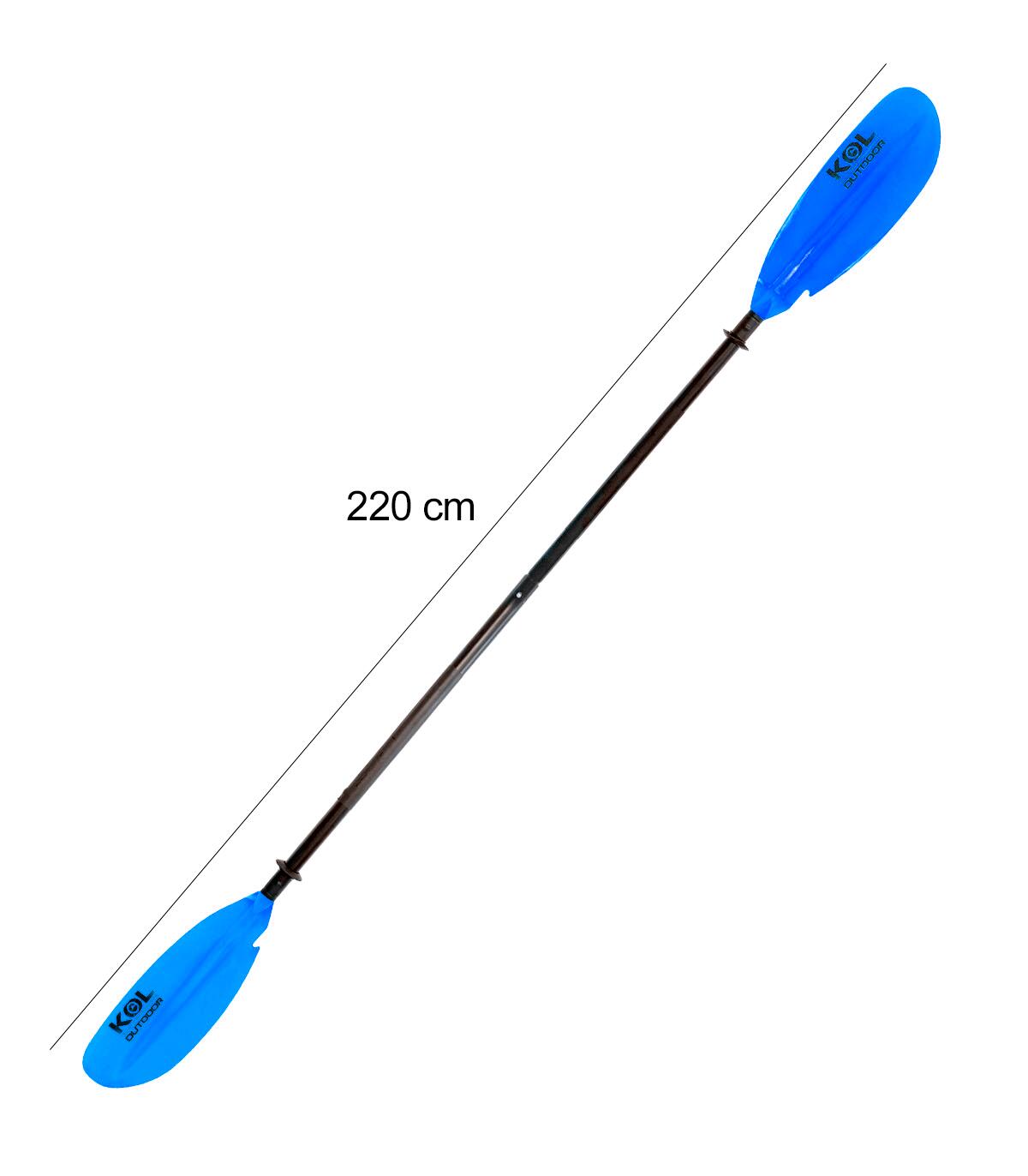 Pagaie kayak aluminium démontable 2 parties bleue – légère (< 1 kg), asymétrique 3/6