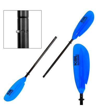 Pagaie kayak aluminium démontable 2 parties verte – légère (< 1 kg), asymétrique