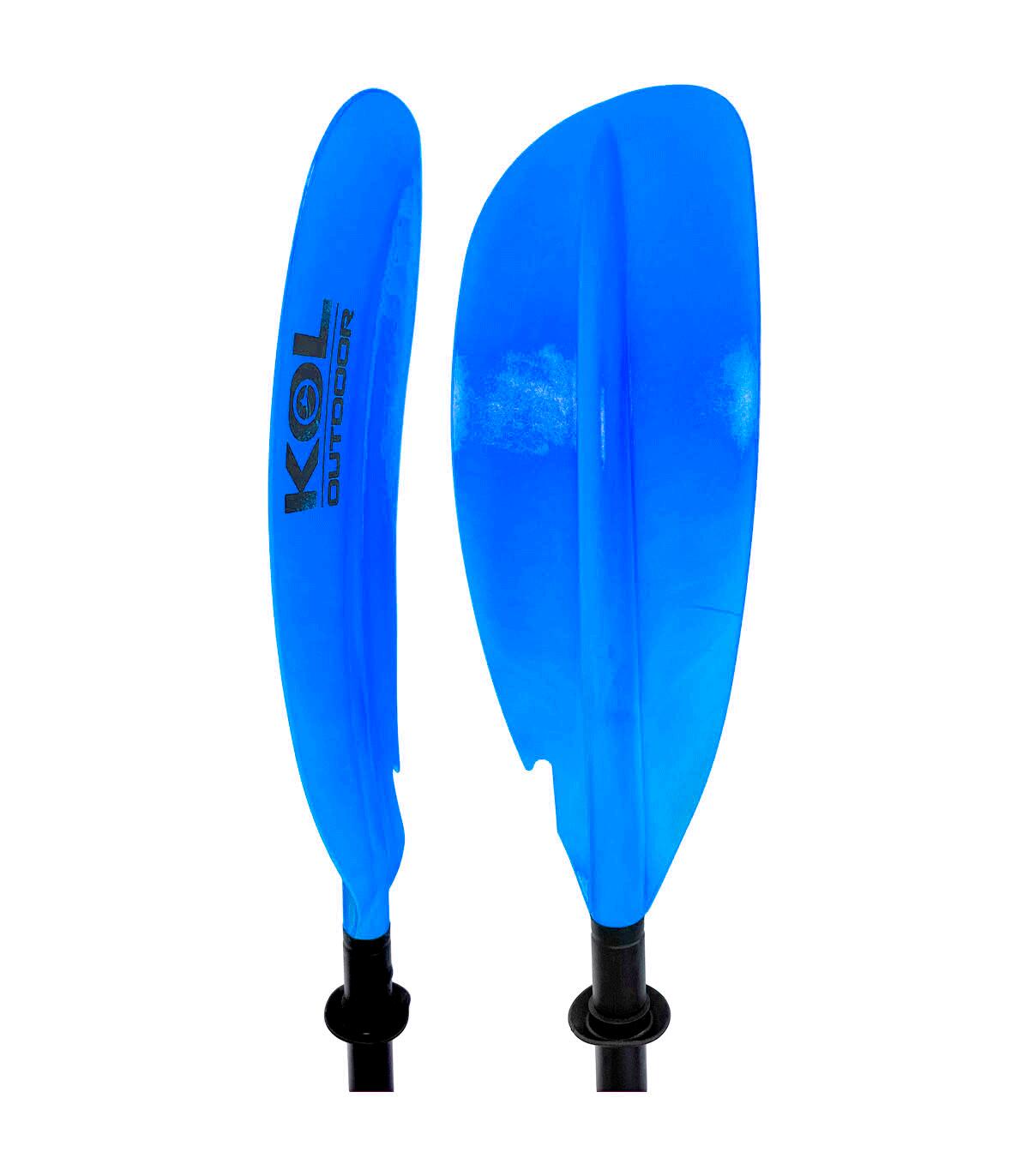 Pagaie kayak aluminium démontable 2 parties bleue – légère (< 1 kg), asymétrique 4/6