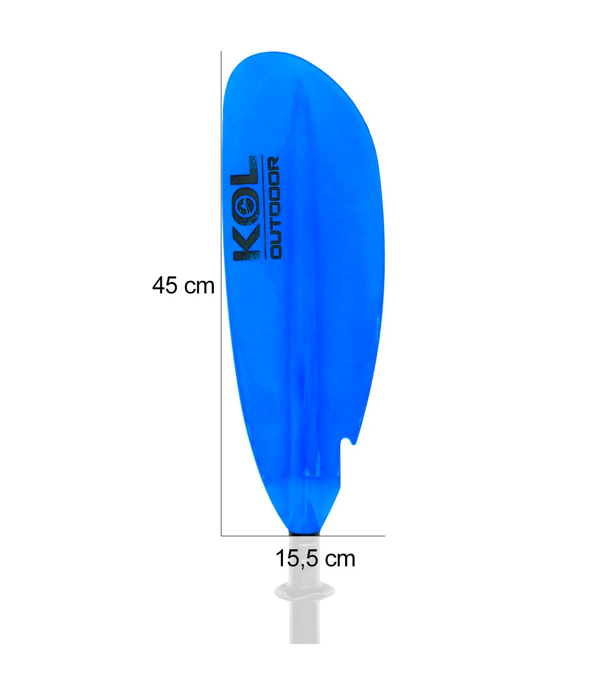 Pagaie kayak aluminium démontable 2 parties bleue – légère (< 1 kg), asymétrique 2/6