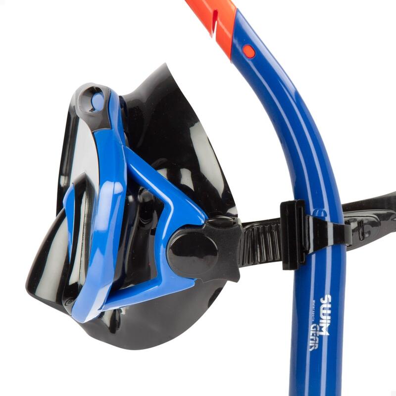 Aqua Sport Set gafas de buceo visión 150º y tubo adulto azul/negro