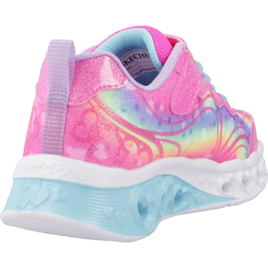 Sportschoenen Kind Skechers Flutter Heart Lights-Groovy Swirl Roze 3/5