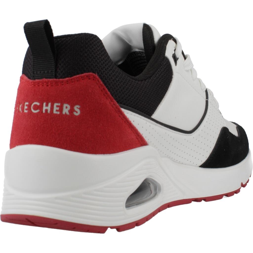 Skechers Street Uno - Retro One Herren Sneakers 183020 Weiss Rot 3/7