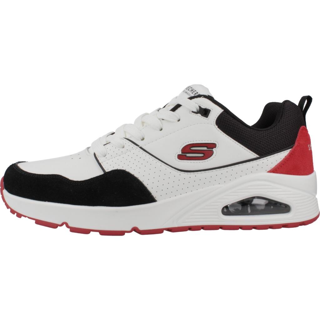 Skechers Street Uno - Retro One Herren Sneakers 183020 Weiss Rot 2/7