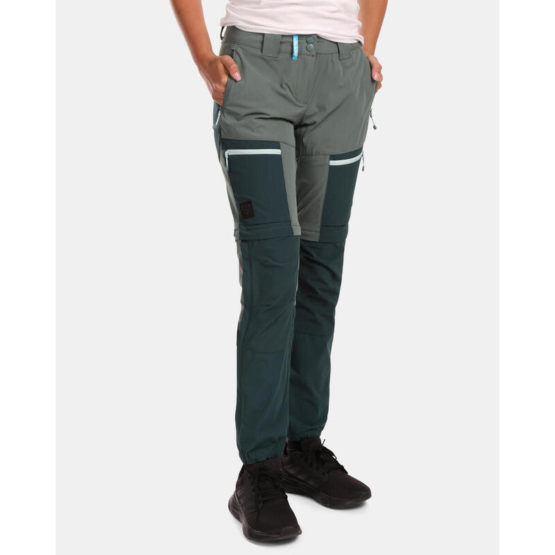 Pantalón desmontable montaña y trekking HOSIO-W mujer KILPI Verde oscuro