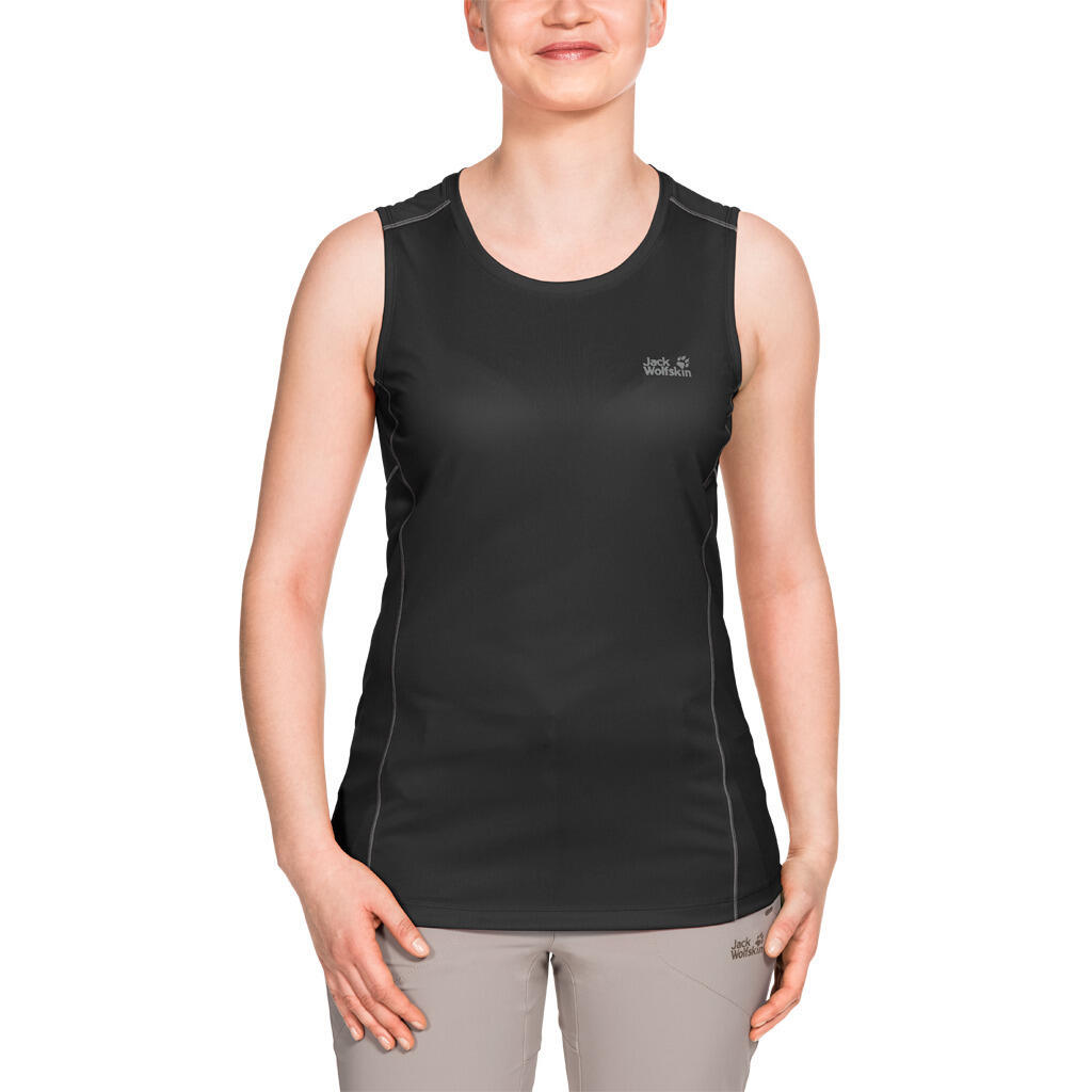 Jack Wolfskin Womens Singlet Top Sleeveless Active Sports Gym Running - Black