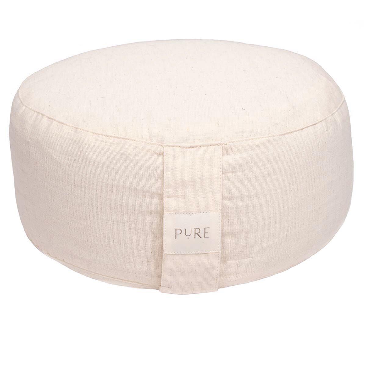 Meditatiekussen eco linnen naturel rond - Pure 4/5
