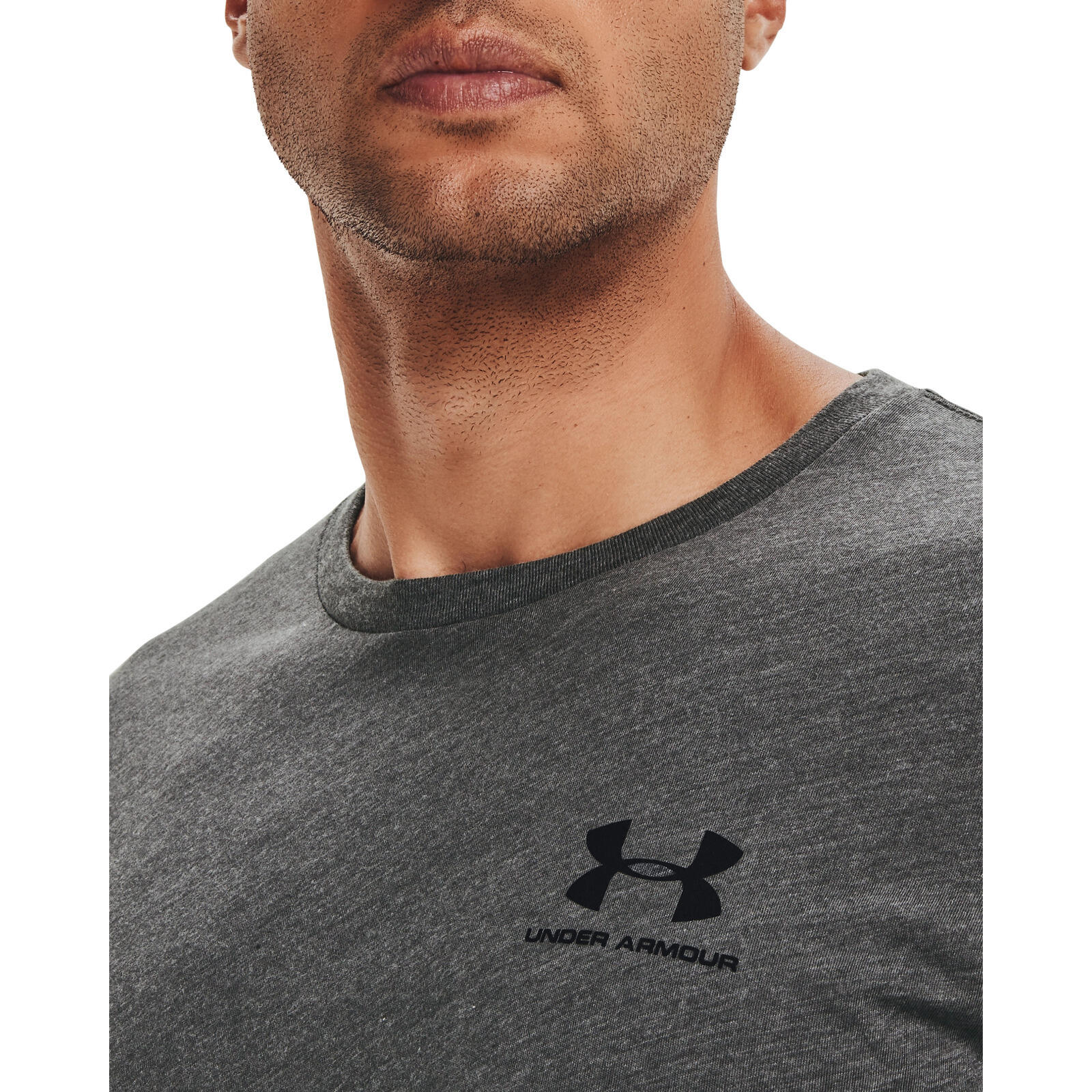 T-shirt Under Armour Sportstyle Left Chest, Grijs, Mannen 4/5
