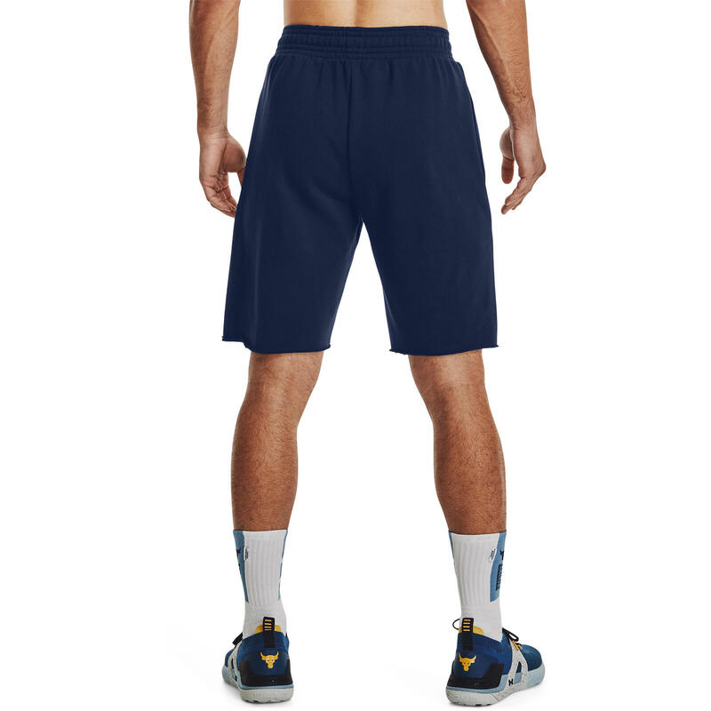 Korte broek Under Armour Project Rock Heavyweight Terry, Blauw, Mannen