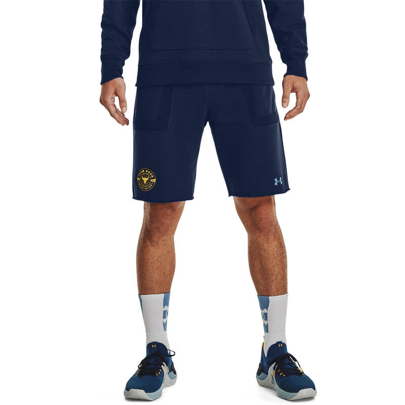 Korte broek Under Armour Project Rock Heavyweight Terry, Blauw, Mannen