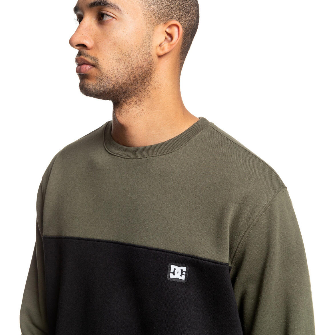 Chemisier Dc Shoes Rebel Crew Block 3 Green/black, Vert, Hommes 3/5
