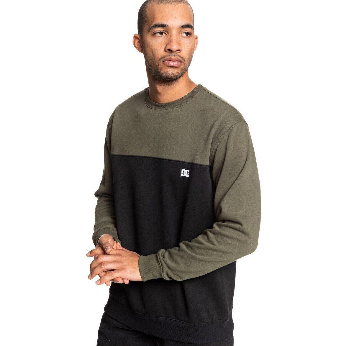 Chemisier Dc Shoes Rebel Crew Block 3 Green/black, Vert, Hommes 5/5