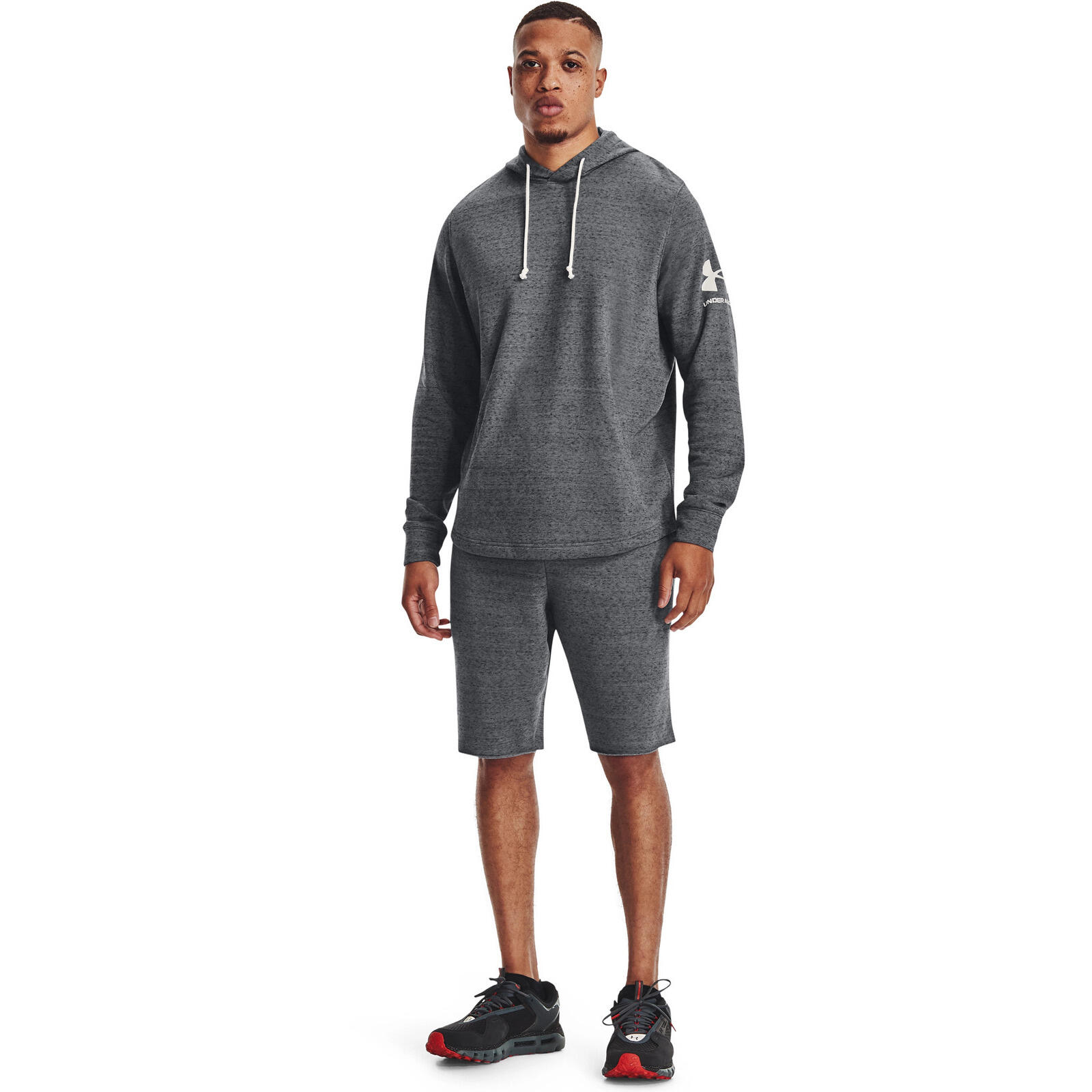 Pantaloncini Under Armour Ua Rival Terry, Grigio, Uomini 3/5