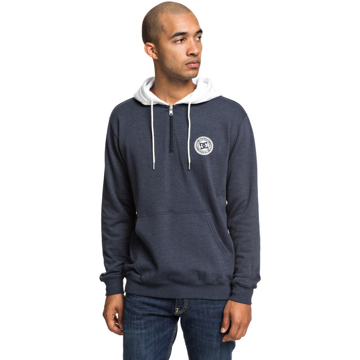 Felpa con cappuccio DC Shoes Rebel Half-Zip Hoodie, Blu, Uomini 1/5