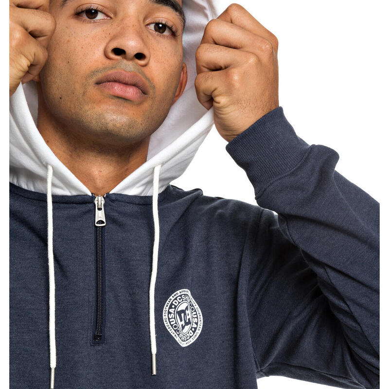 Capuchon DC Shoes Rebel Half-Zip Hoodie, Blauw, Mannen