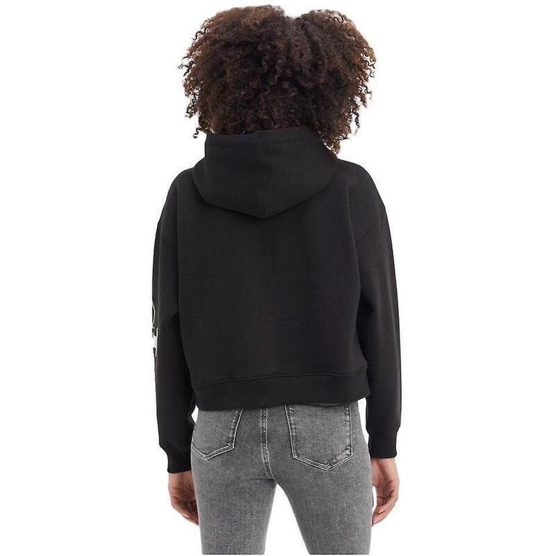 Hoodie Calvin Klein Full Sleeve Printed, Preto, Mulheres