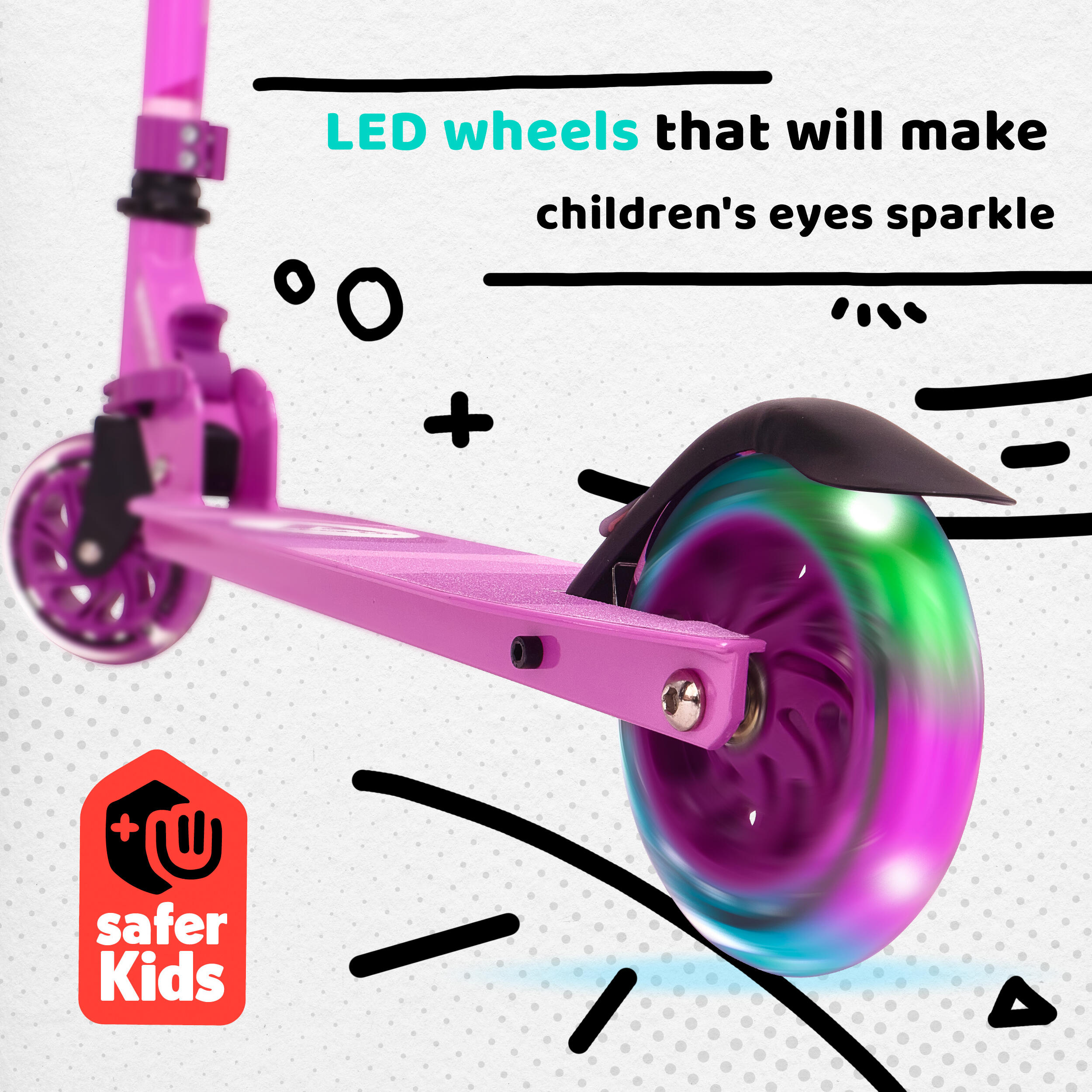 Scooter LED - Moonracer - Stadstep voor kinderen met vering 3/7