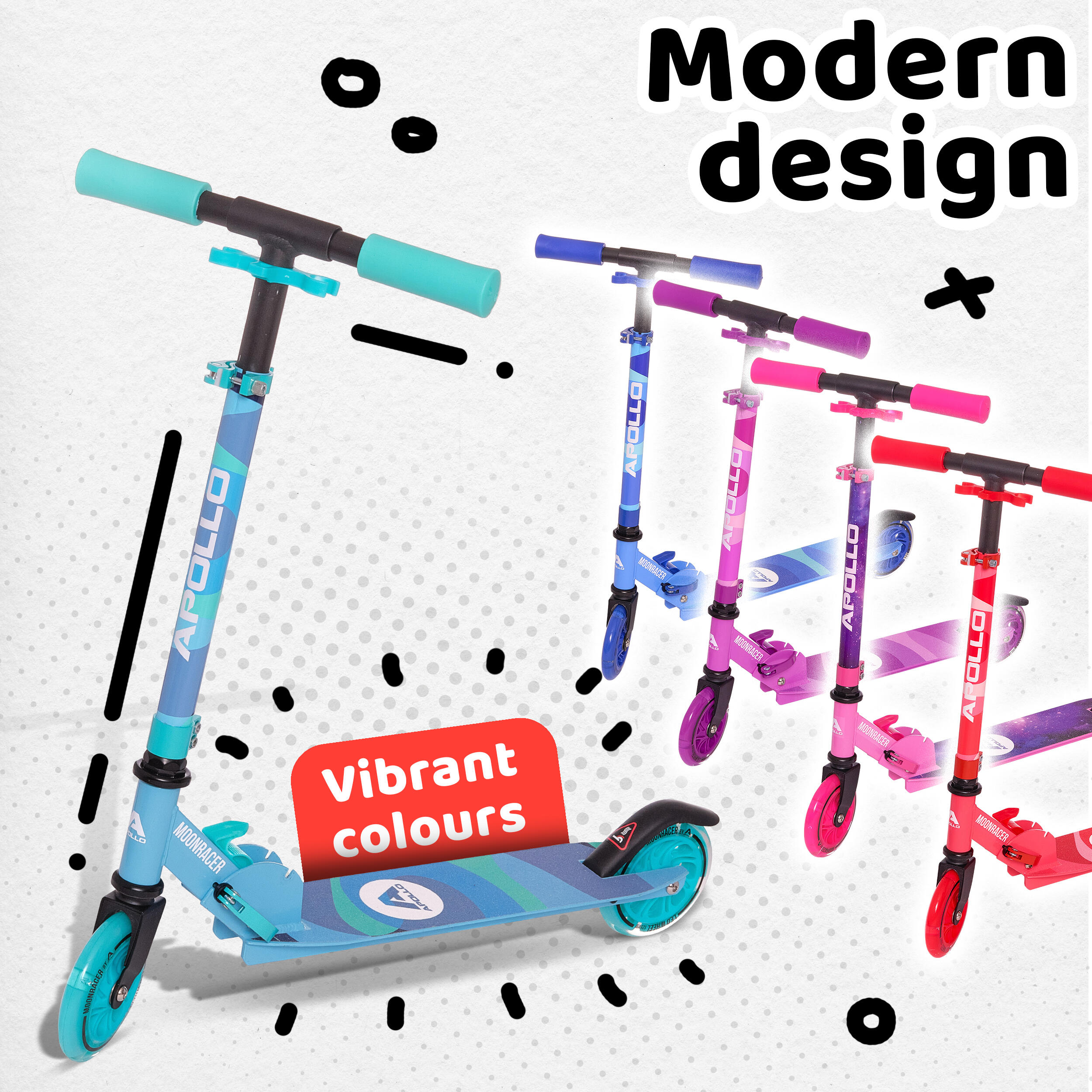 Scooter LED - Moonracer - Stadstep voor kinderen met vering 6/7