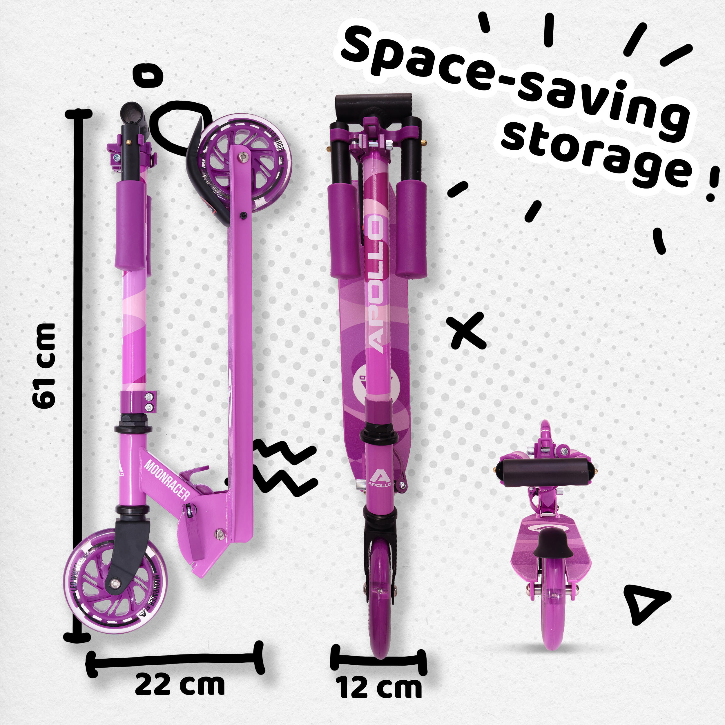 Scooter LED - Moonracer - Stadstep voor kinderen met vering 4/7