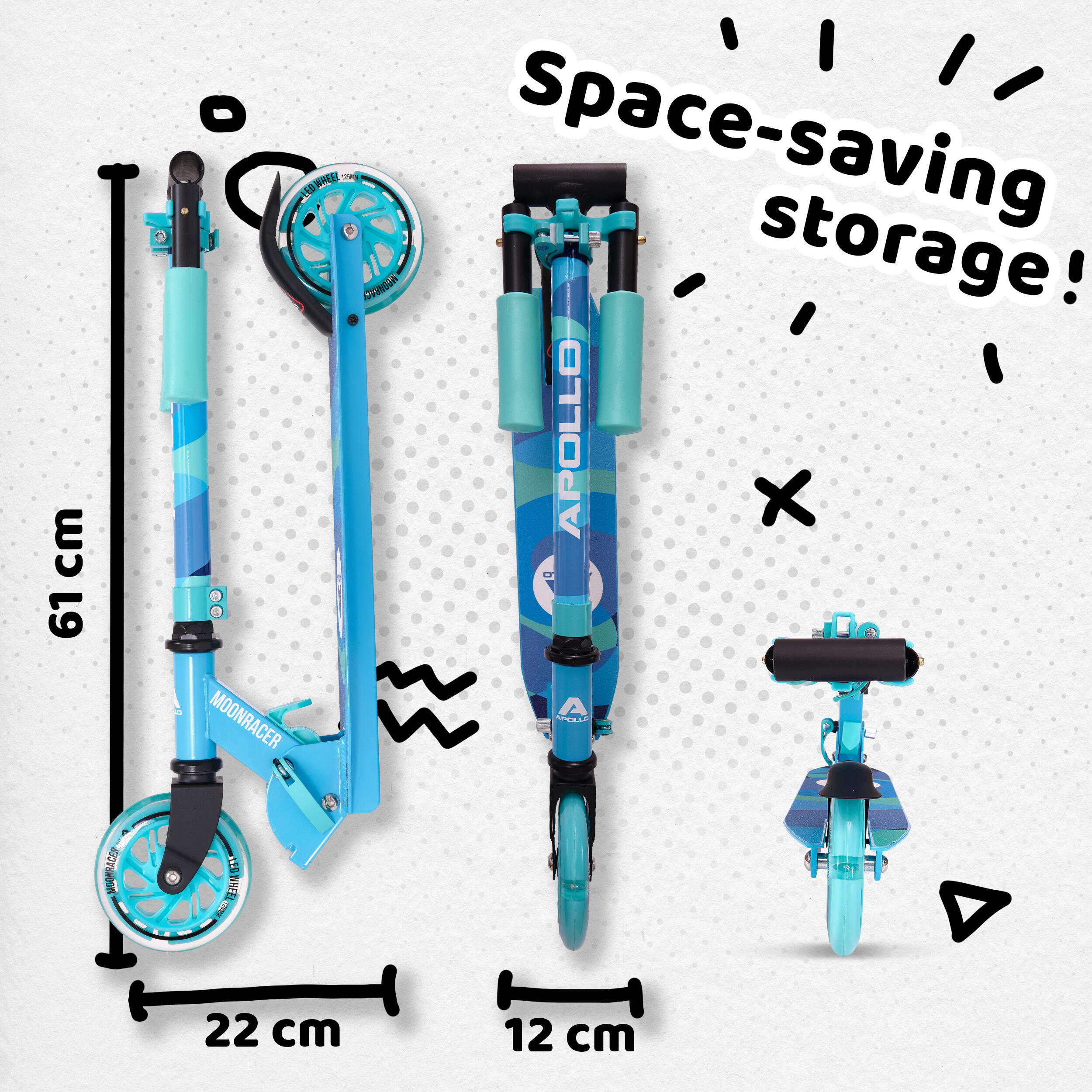 Scooter LED - Moonracer - Stadstep voor kinderen met vering 4/7