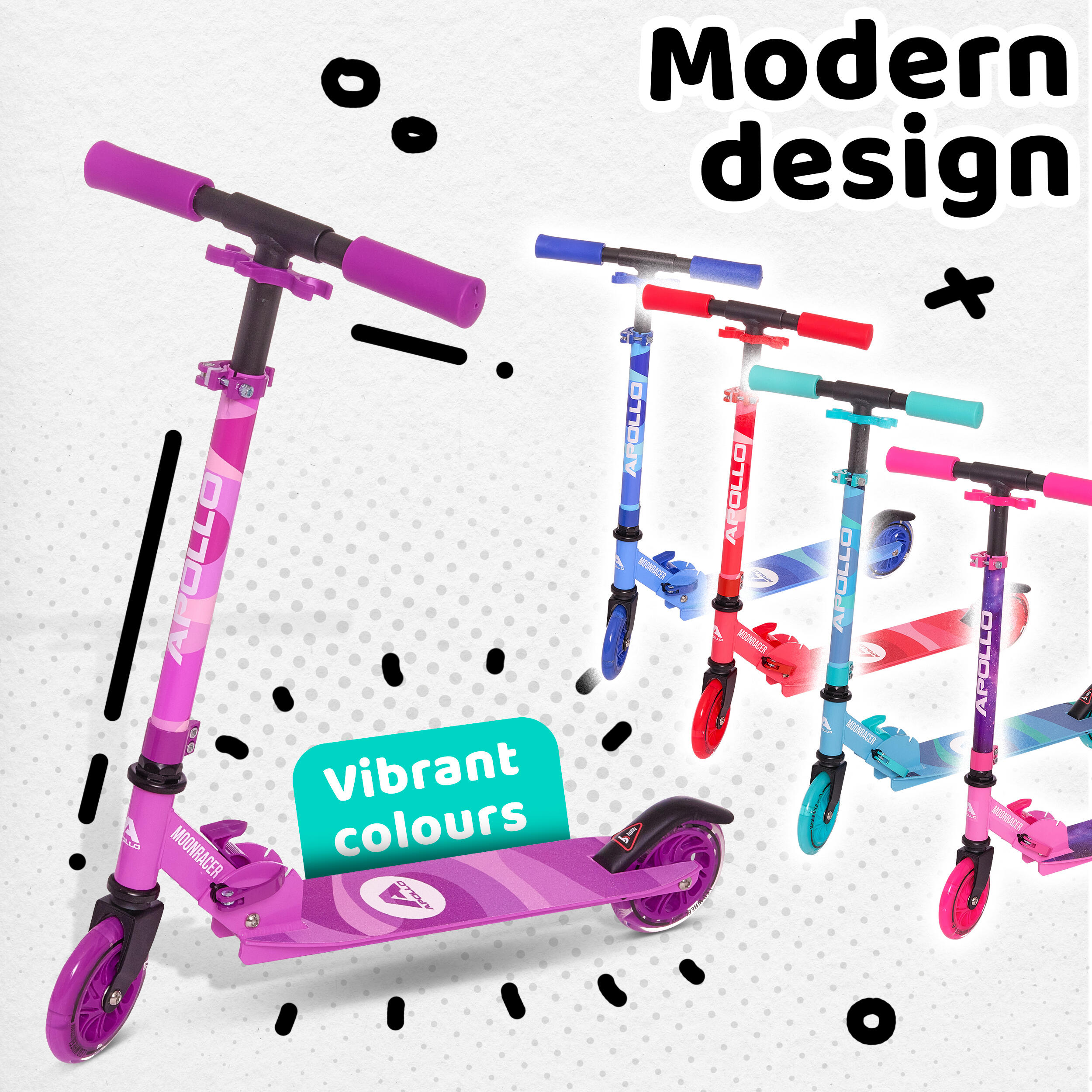Scooter LED - Moonracer - Stadstep voor kinderen met vering 6/7