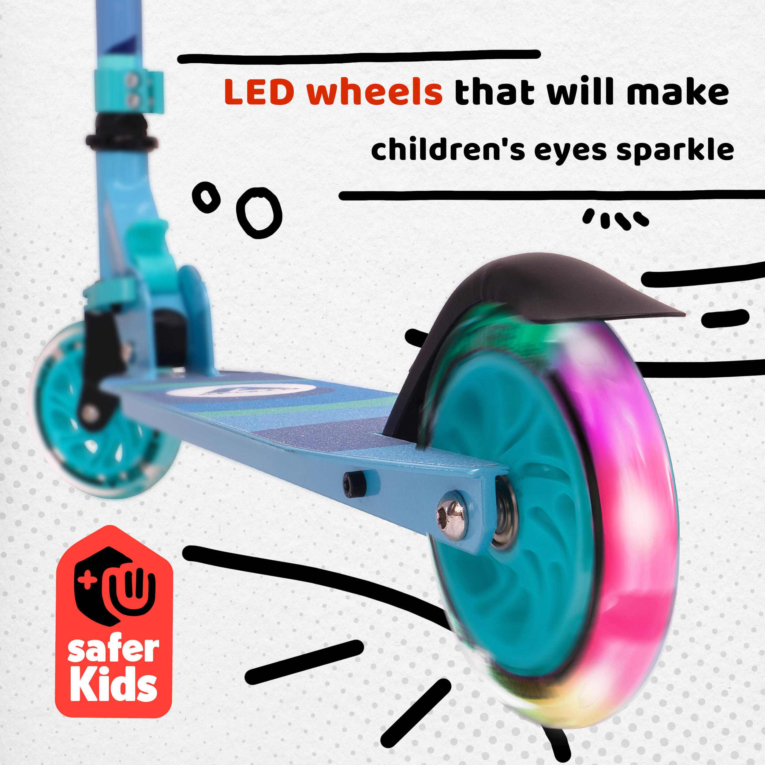 Scooter LED - Moonracer - Stadstep voor kinderen met vering 3/7