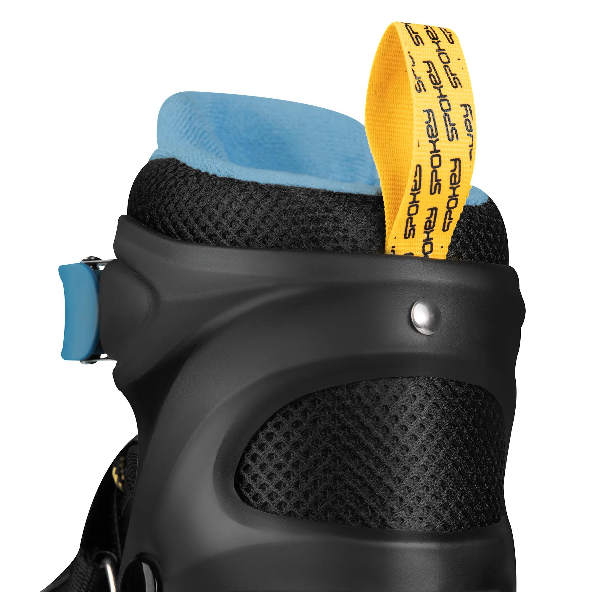 Patins À Roulettes Alignées Motif/style 4en1 QUATTRO Enfant (Noir / Bleu) 6/7