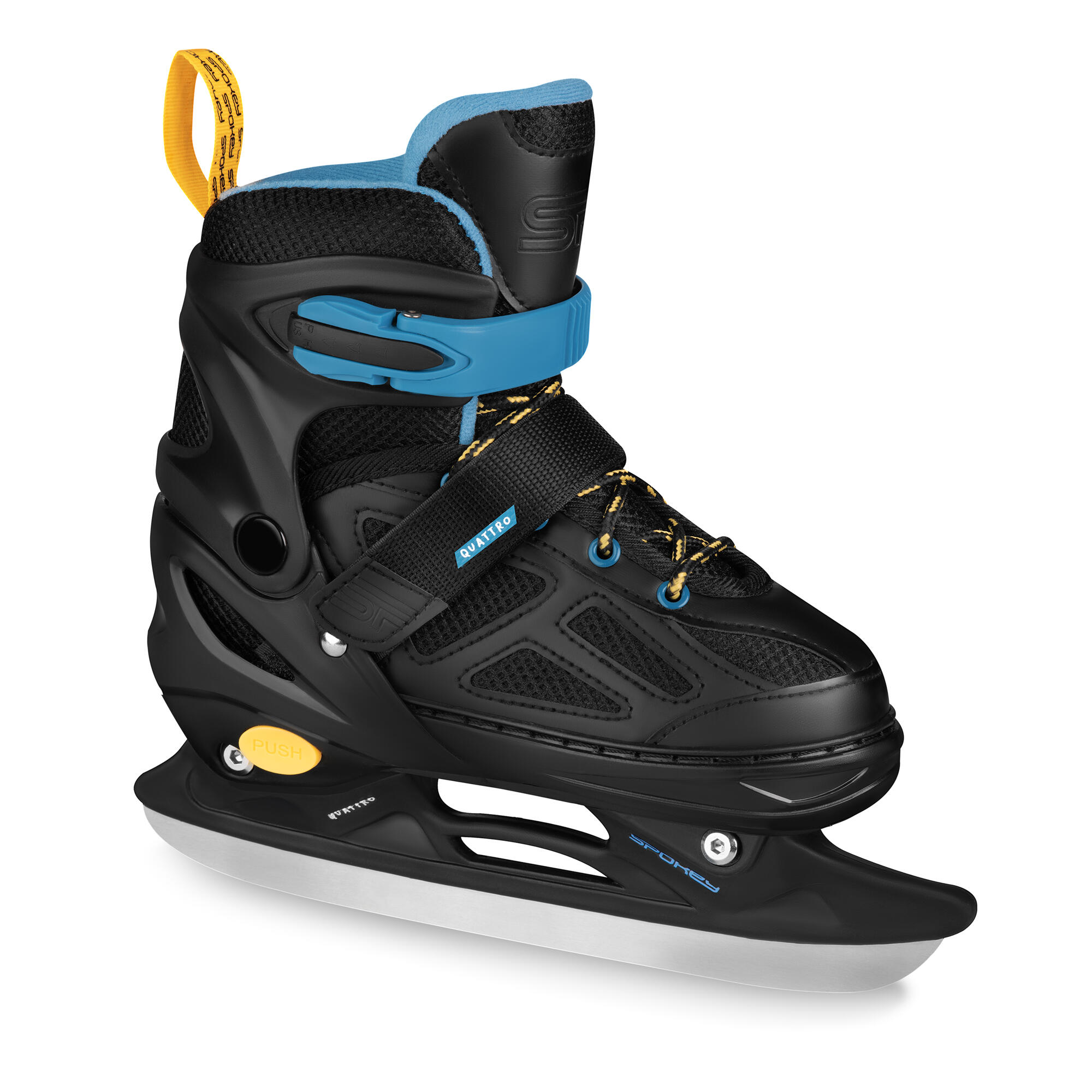Patins À Roulettes Alignées Motif/style 4en1 QUATTRO Enfant (Noir / Bleu) 5/7