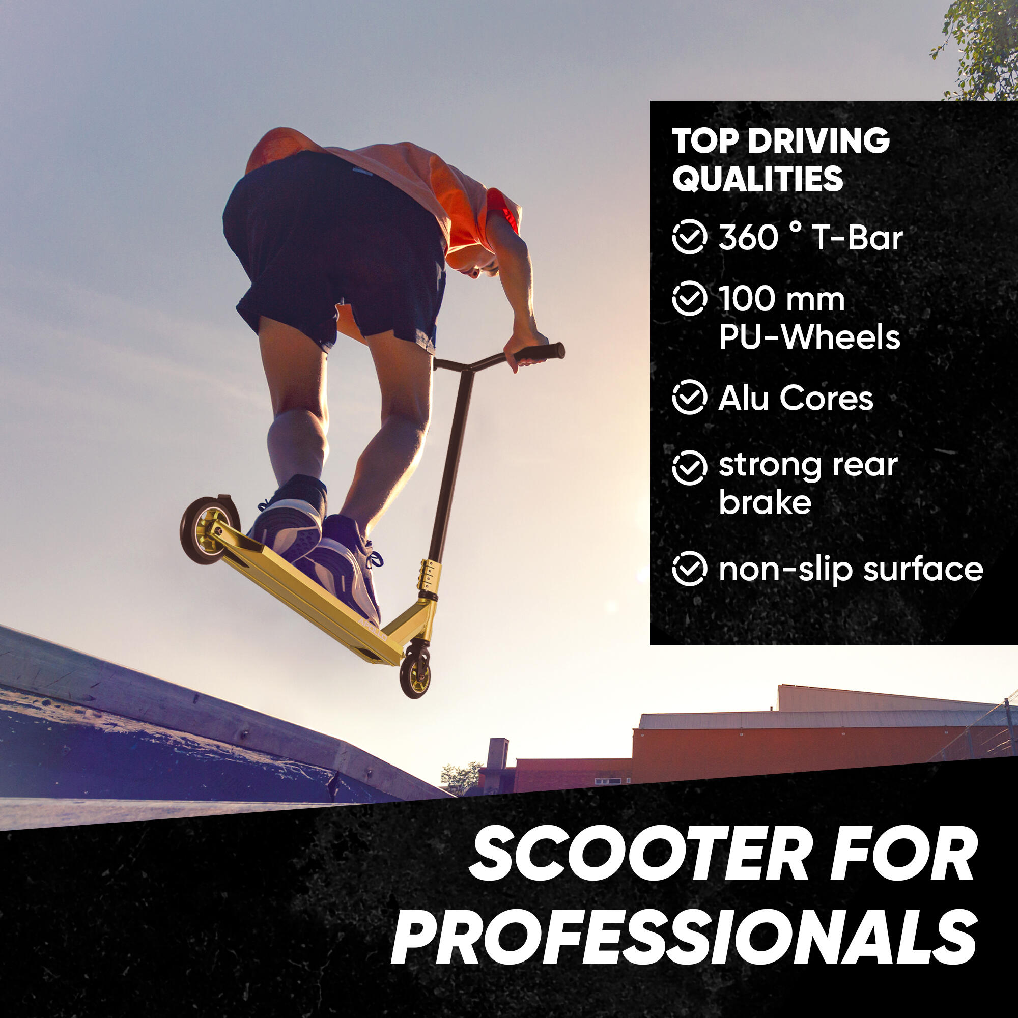 Trottinette Freestyle 'Star Pro' Semi-Pro - Robuste avec Roulements ABEC 9 3/7