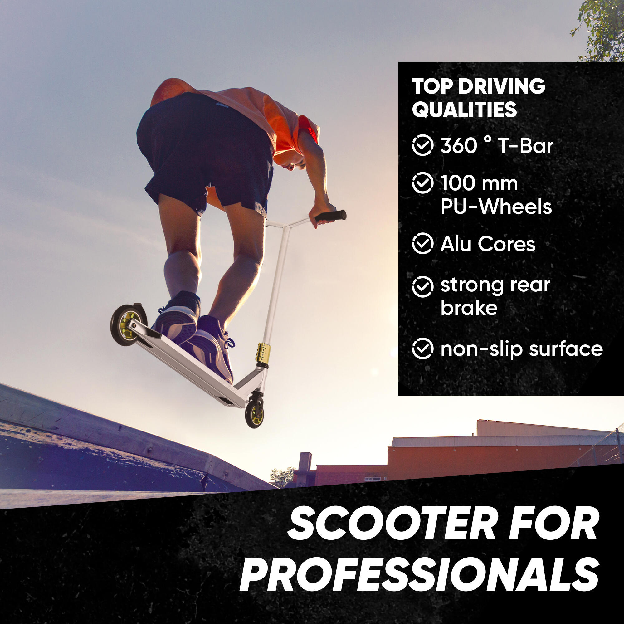 Trottinette Freestyle 'Star Pro' Semi-Pro - Robuste avec Roulements ABEC 9 3/7