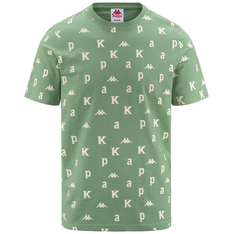 kappa t-shirt da uomo in cotone verde da fitness