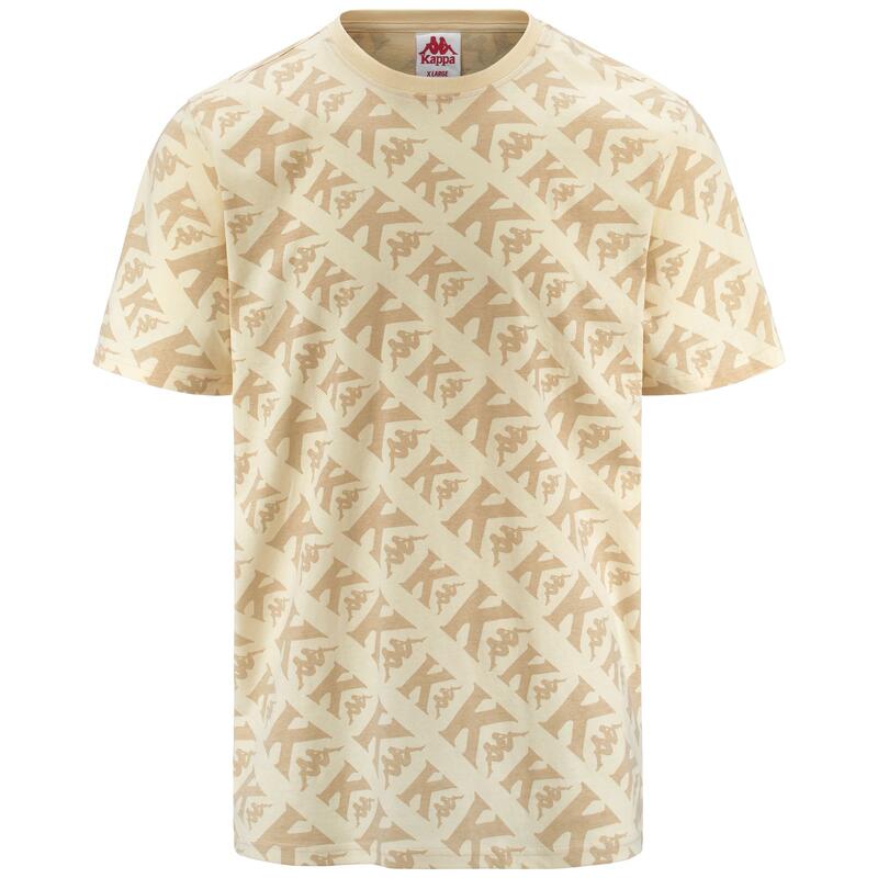 kappa t-shirt da uomo in cotone beige da fitness