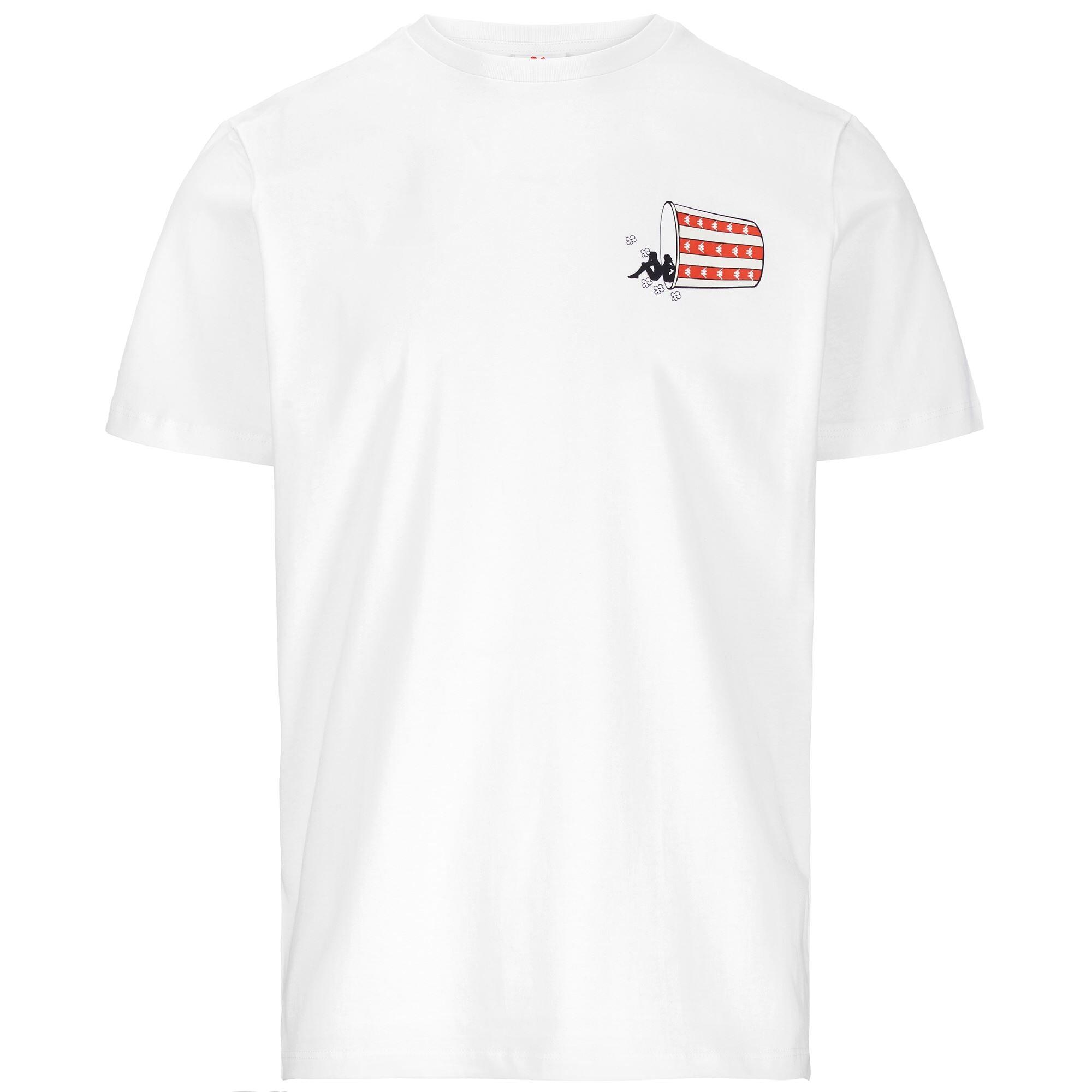 kappa t-shirt da uomo e donna in cotone bianco da fitness 1/4