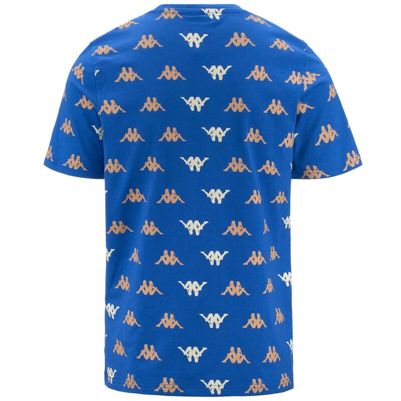 kappa t-shirt da uomo in cotone blu da fitness