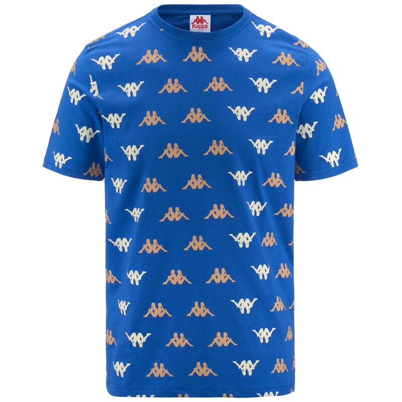 kappa t-shirt da uomo in cotone blu da fitness