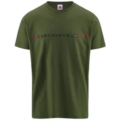 T shirt maglietta da uomo in cotone verde da sport street