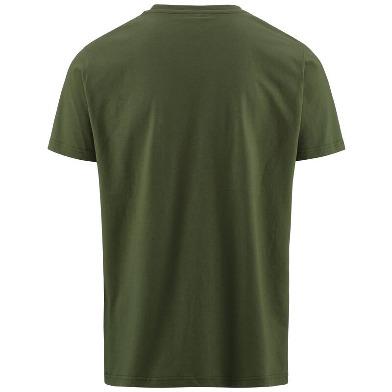 kappa t-shirt da uomo in cotone verde da fitness