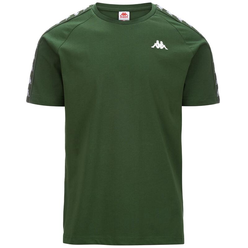 kappa t-shirt da uomo in cotone verde da fitness