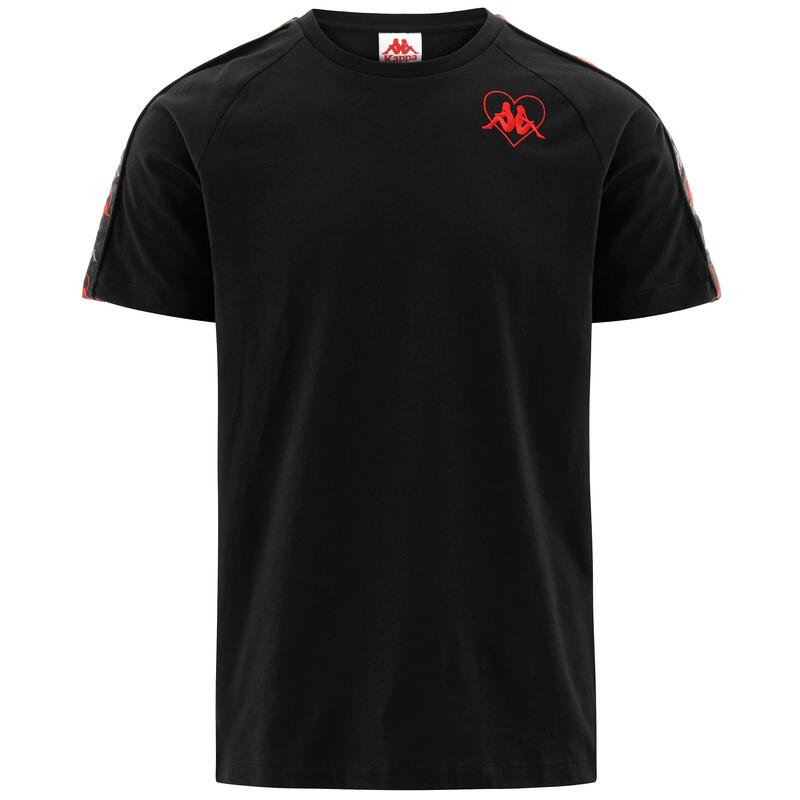 kappa t-shirt da uomo in cotone nero da cardio training