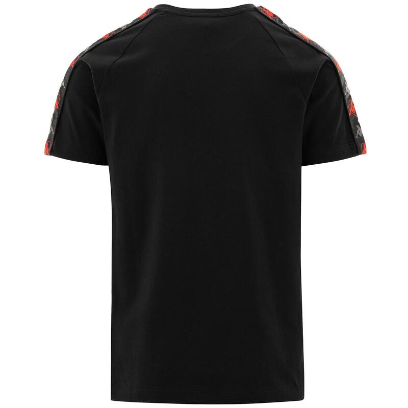 kappa t-shirt da uomo in cotone nero da cardio training