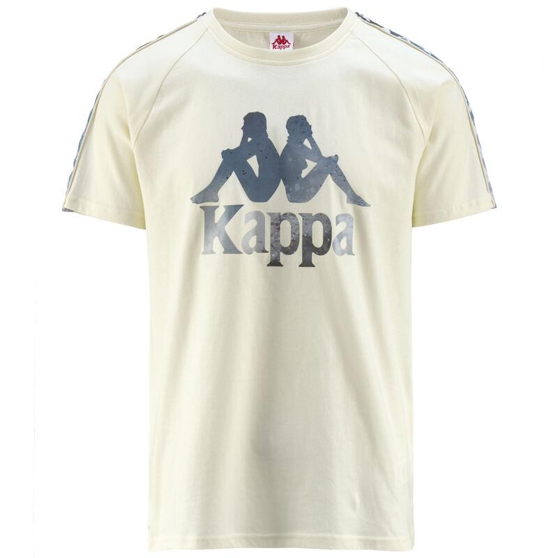 kappa t-shirt da uomo in cotone bianco da cardio training