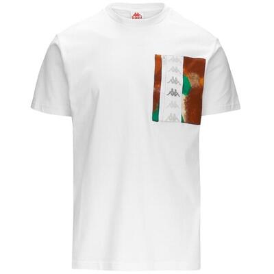 T shirt maglietta da uomo in cotone bianco da sport street