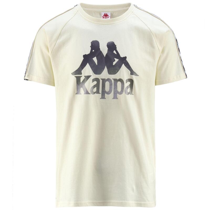 kappa t-shirt da uomo in cotone bianco da fitness