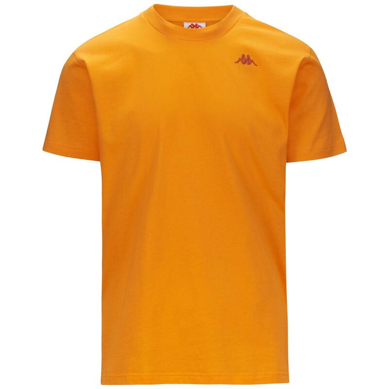 kappa t-shirt da uomo in cotone arancio da fitness