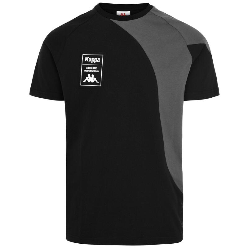 kappa t-shirt da uomo in cotone nero da fitness .