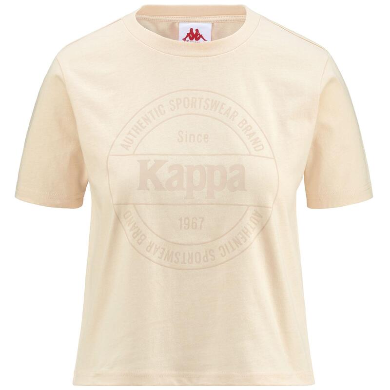 kappa t-shirt da donna in cotone bianco da cardio training