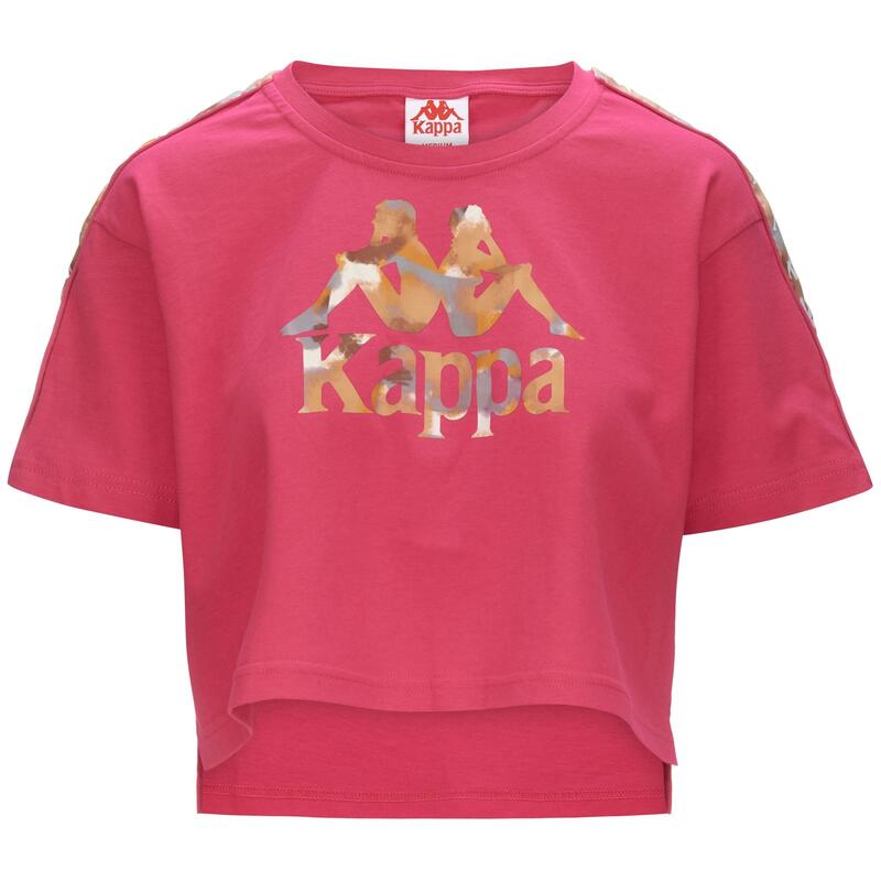 kappa t-shirt da donna in cotone viola da fitness