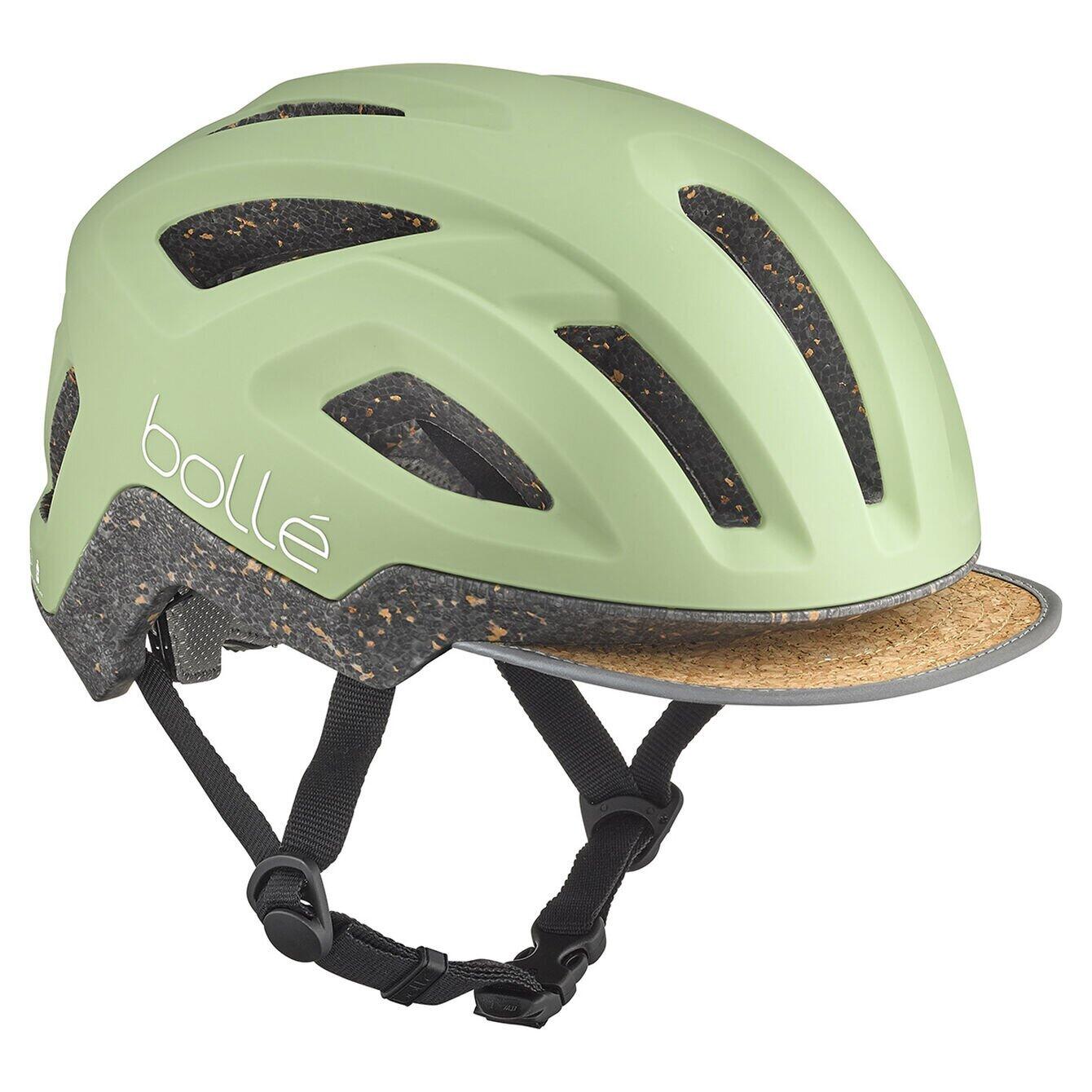 Casque de vélo urbain « REACT », mat matcha 3/4
