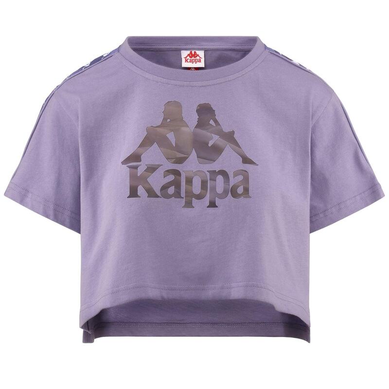 kappa t-shirt da donna in cotone viola da fitness